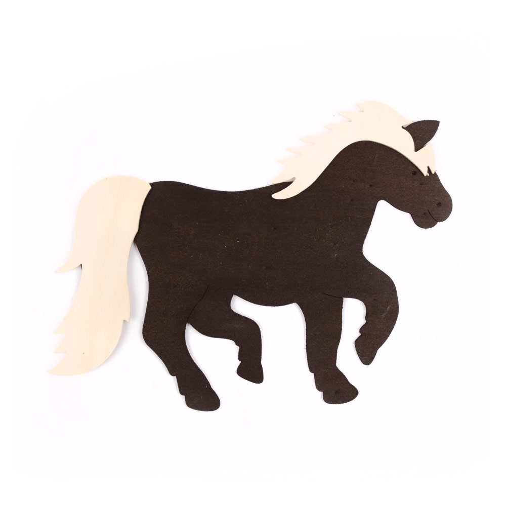 Türschild "Pferd" in braun