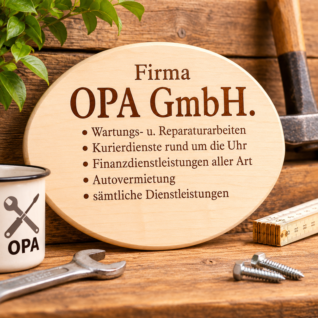 Spruchbrett "Opa GmbH"