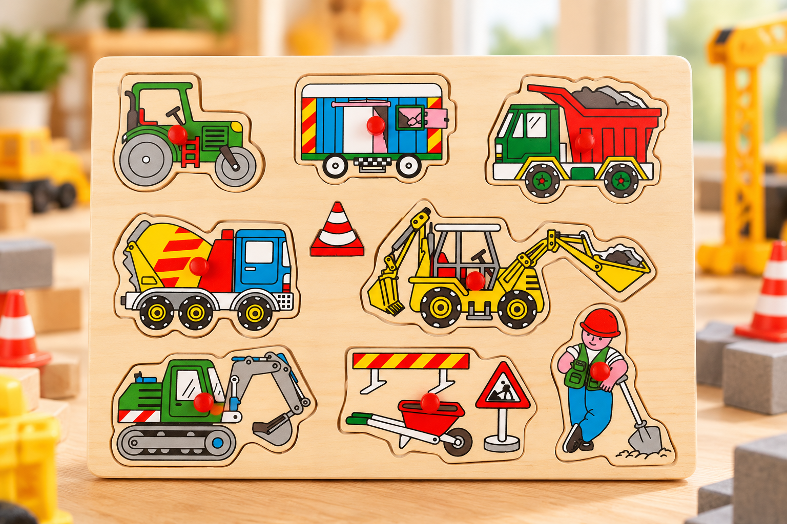 Steckpuzzle "Baufahrzeuge"