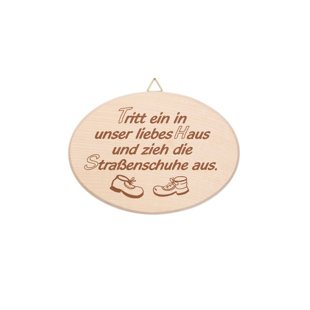 Spruchbrett "Schuhe aus"