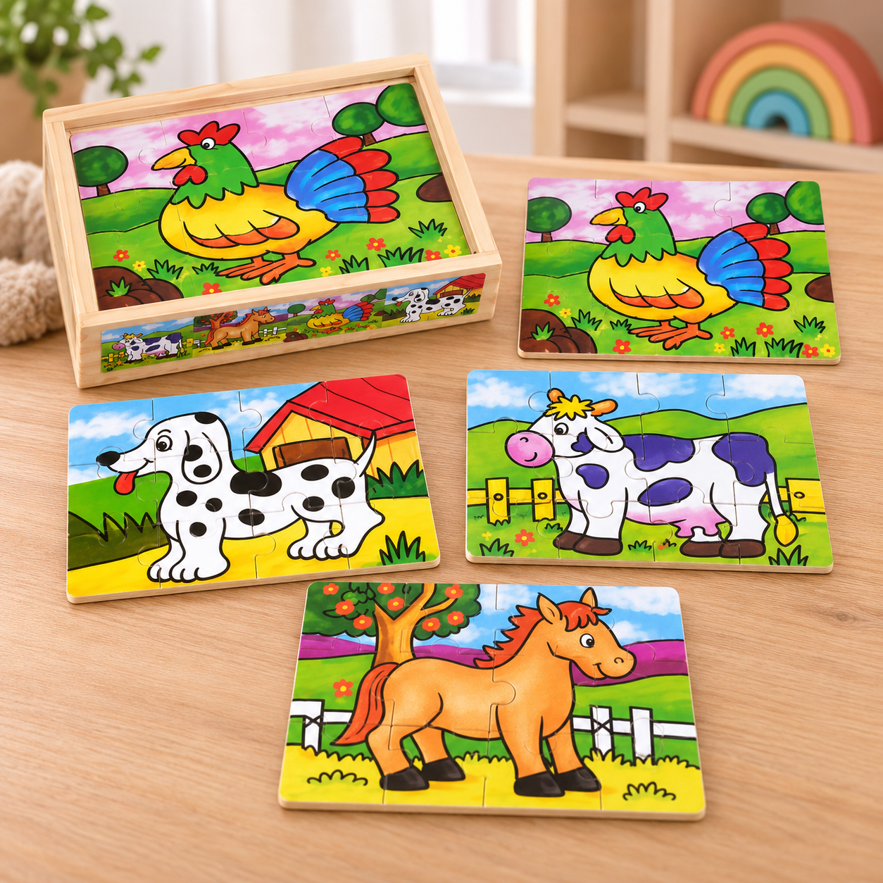 Puzzle 4-teilig "Pferd & Co."