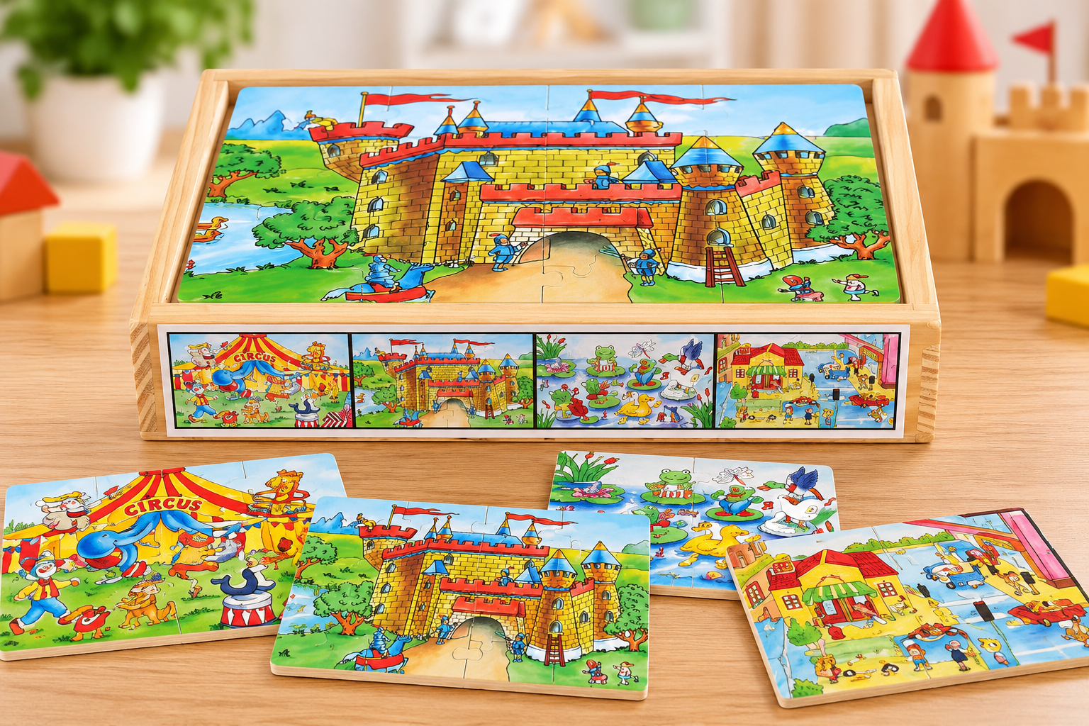 Puzzle 4-teilig "Burg & Co."