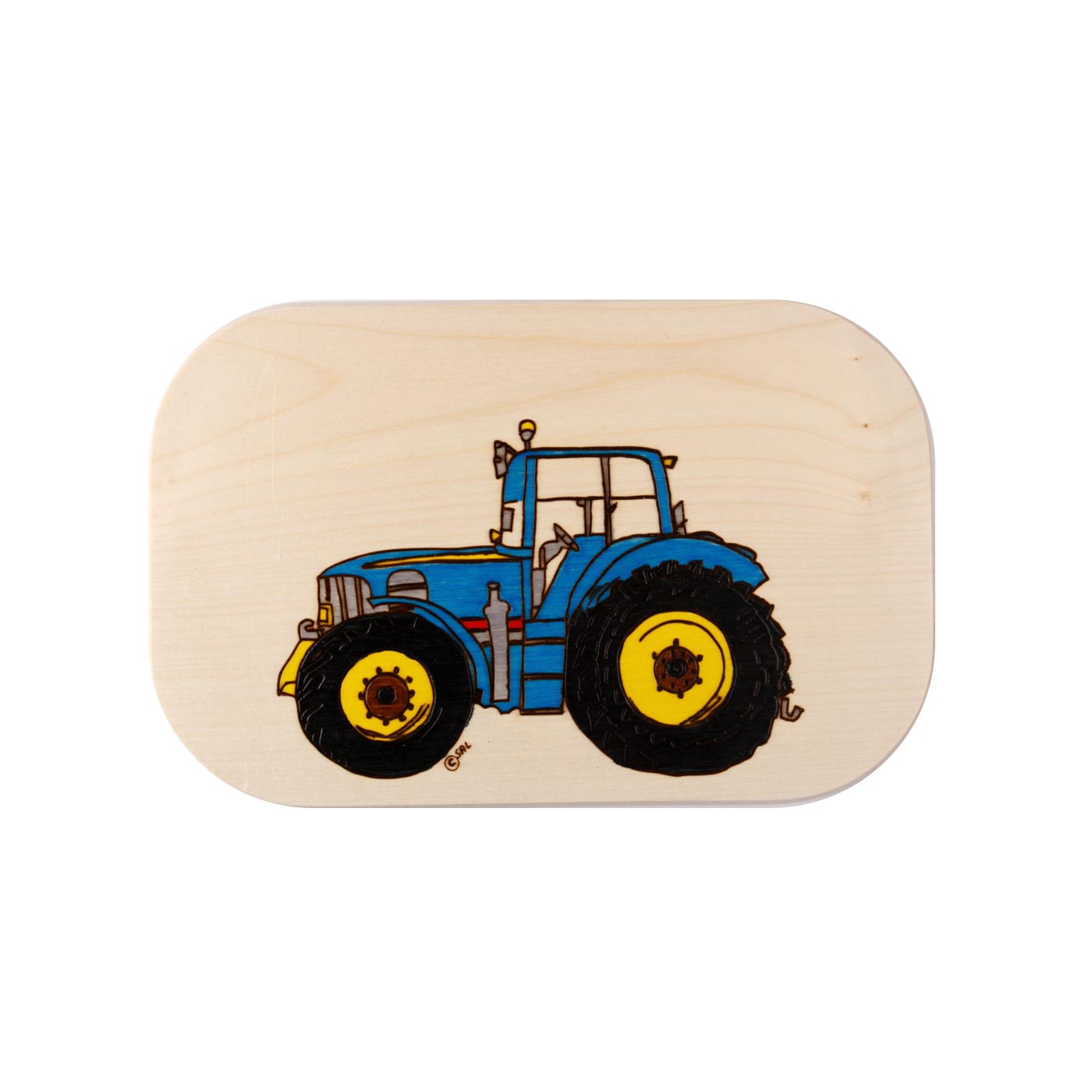 Frühstücksbrett „Blauer Trecker“
