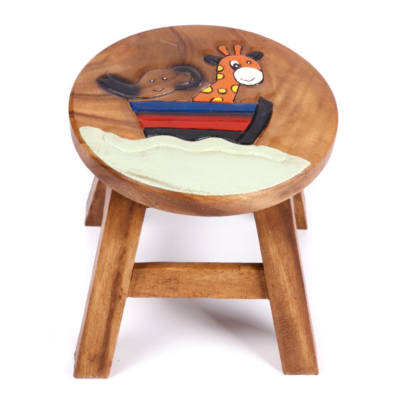 Hocker "Elefant mit Giraffe im Boot"