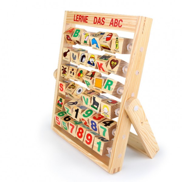 Lerne das ABC Spiel Holzspielzeug Lesen Buchstaben Holz Lernspiel Alphabet neu 