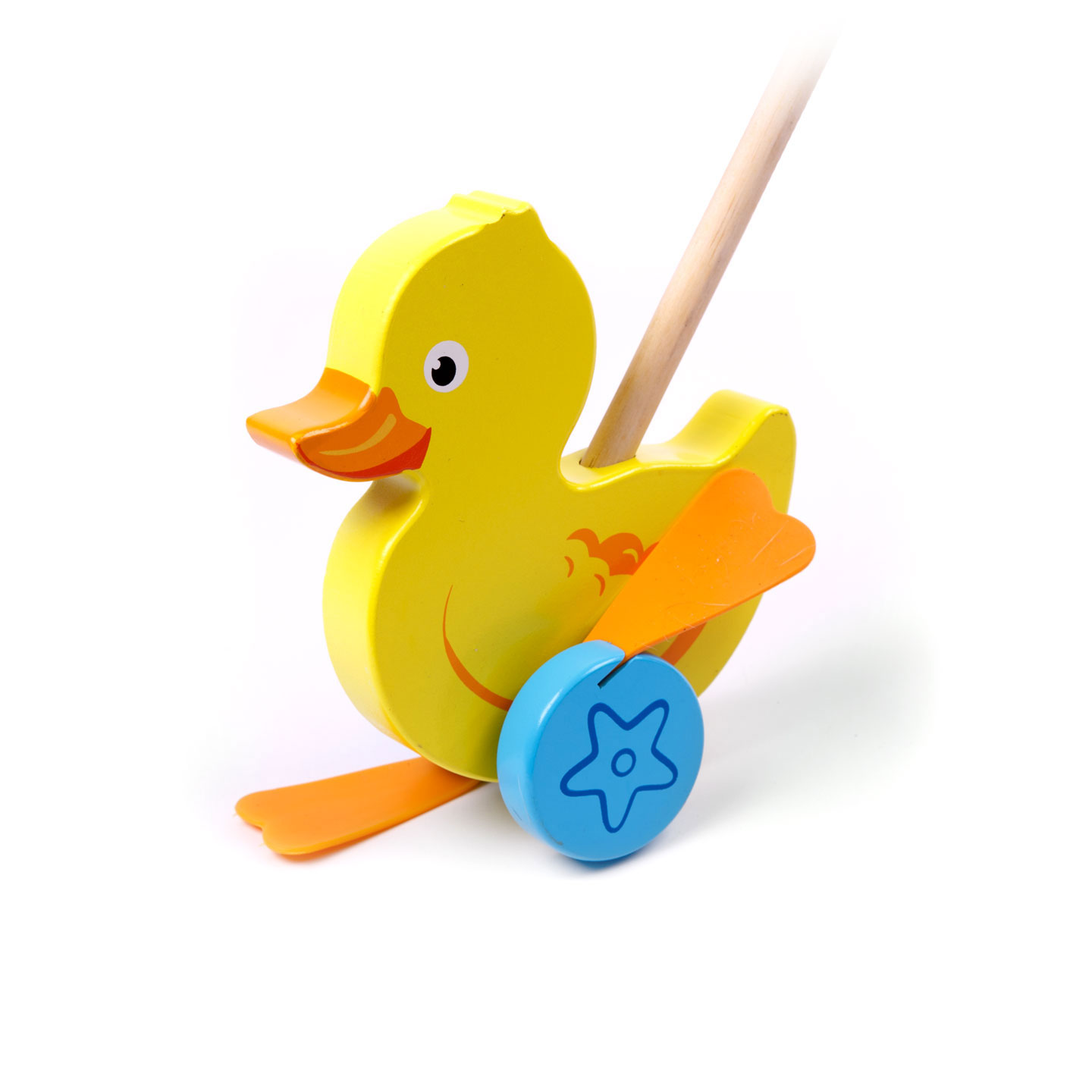 Watschel-Ente Schiebefigur Holz Spielzeug Holzspielzeug Tierfigur zum Schieben 